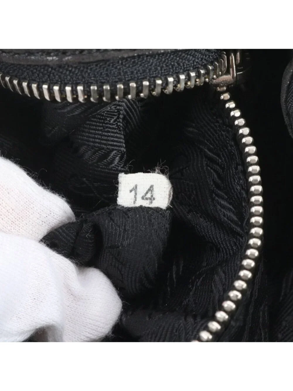 Prada Tessuto Nylon Triangle Logo Leather Tote Shoulder Hand Black